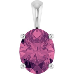 Sterling Silver Natural Pink Tourmaline Pendant