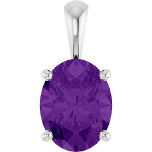 Sterling Silver Natural Amethyst Pendant