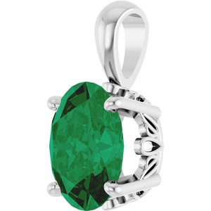 Oval 4-Prong Solitaire Necklace or Pendant