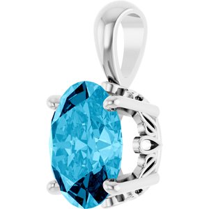 Sterling Silver Natural Aquamarine Pendant