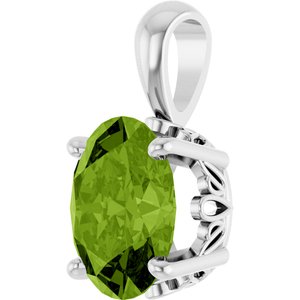 Oval 4-Prong Solitaire Necklace or Pendant