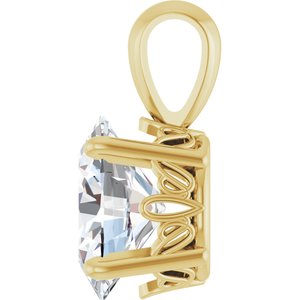 14K Yellow Gold 1 1/2 CT Oval Lab-Grown Diamond Pendant
