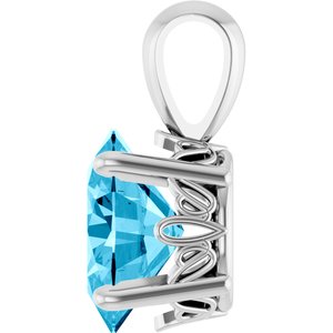 Sterling Silver Natural Aquamarine Pendant