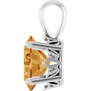 Sterling Silver Natural Citrine Pendant