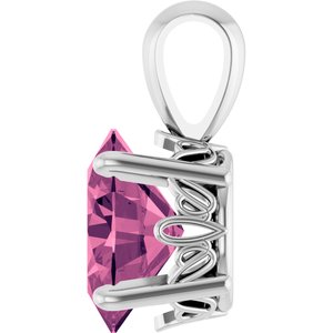 Sterling Silver Natural Pink Tourmaline Pendant