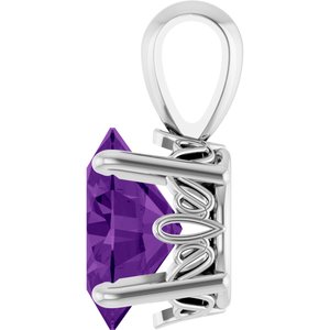 Sterling Silver Natural Amethyst Pendant