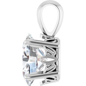 Sterling Silver 1 1/2 CT Oval Lab-Grown Diamond Pendant