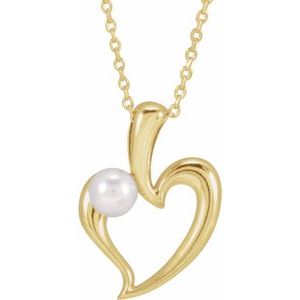 Pearl Heart Necklace or Pendant
