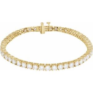 14K Yellow Gold 7 CTW Lab-Grown Diamond Line 7" Bracelet