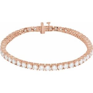 14K Rose Gold 7 CTW Lab-Grown Diamond Line 7" Bracelet – image 2