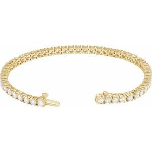 14K Yellow Gold Vermeil 6 CTW Lab-Grown Diamond Line 7" Bracelet – image 3