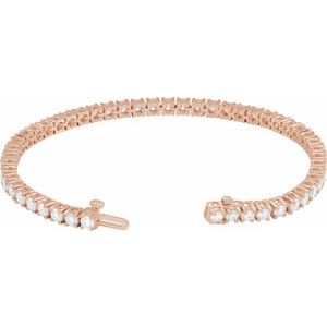 14K Rose Gold 6 CTW Lab-Grown Diamond Line 7" Bracelet – image 3