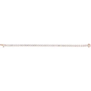 14K Rose 9 CTW Lab-Grown Diamond Line 7" Bracelet