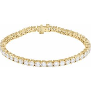 14K Yellow Gold 9 CTW Lab-Grown Diamond Line 7" Bracelet