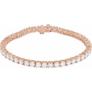 14K Rose Gold 9 CTW Lab-Grown Diamond Line 7" Bracelet