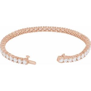 14K Rose Gold 8 CTW Lab-Grown Diamond Line 7" Bracelet – image 2