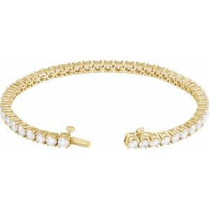 14K Yellow Gold 7 CTW Lab-Grown Diamond Line 7" Bracelet – image 2