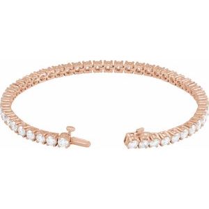 14K Rose Gold 7 CTW Lab-Grown Diamond Line 7" Bracelet
