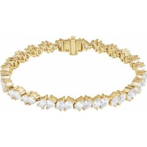 14K Yellow Gold 9 1/2 CTW Lab-Grown Diamond Line 7" Bracelet