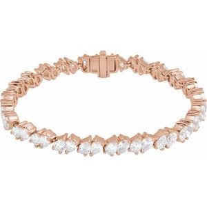 14K Rose Gold 9 1/2 CTW Lab-Grown Diamond Line 7" Bracelet