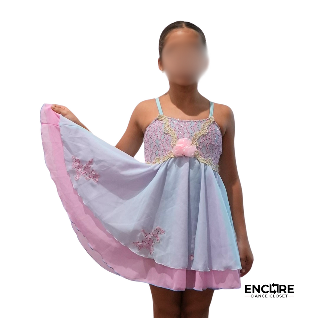Blue & Pink Lace Dress