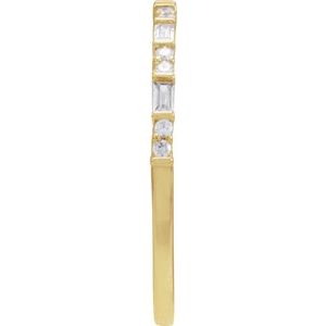 14K Yellow Gold Vermeil 1/5 CTW Lab-Grown Diamond Stackable Ring
