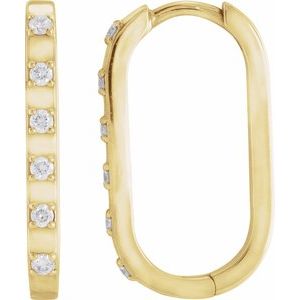 14K Yellow Gold 1/6 CTW Natural Diamond 19.5 mm Hoop Earrings