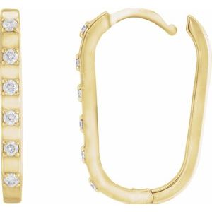 14K Yellow Gold 1/6 CTW Natural Diamond 19.5 mm Hoop Earrings – image 3
