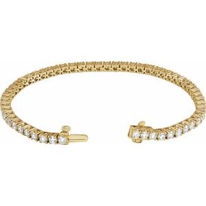 14K Yellow Gold Vermeil 5 CTW Lab-Grown Diamond Line 7" Bracelet – image 3