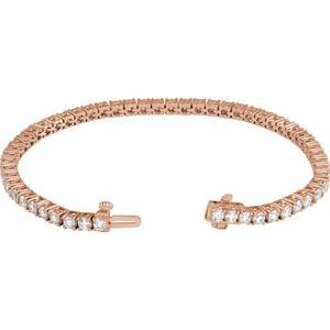 14K Rose Gold 5 CTW Lab-Grown Diamond Line 7" Bracelet – image 2
