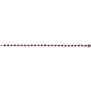 14K White Gold Lab-Grown Ruby & 5/8 CTW Lab-Grown Diamond Line 7" Bracelet