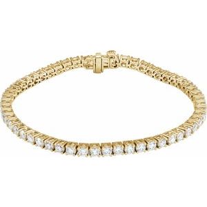 14K Yellow Gold Vermeil 5 CTW Lab-Grown Diamond Line 7" Bracelet