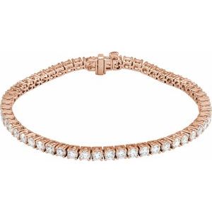14K Rose Gold 5 CTW Lab-Grown Diamond Line 7" Bracelet