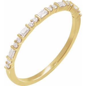 14K Yellow Gold Vermeil 1/5 CTW Lab-Grown Diamond Stackable Ring