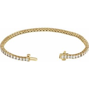 14K Yellow Gold Vermeil 4 CTW Lab-Grown Diamond Line 7" Bracelet – image 3