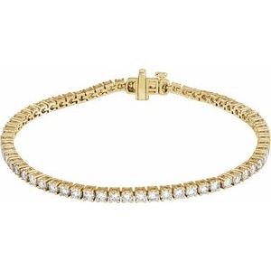 14K Yellow Gold Vermeil 4 CTW Lab-Grown Diamond Line 7" Bracelet