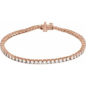 14K Rose Gold 4 CTW Lab-Grown Diamond Line 7" Bracelet