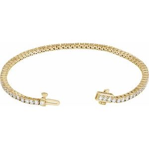 14K Yellow Gold 3 CTW Lab-Grown Diamond Line 7" Bracelet – image 2