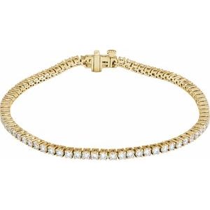 14K Yellow Gold 3 CTW Lab-Grown Diamond Line 7" Bracelet