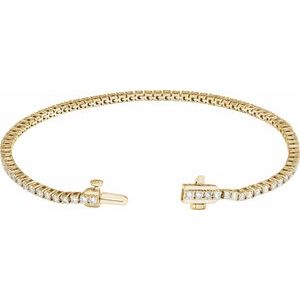 14K Yellow Gold 2 CTW Lab-Grown Diamond Line 7" Bracelet – image 2
