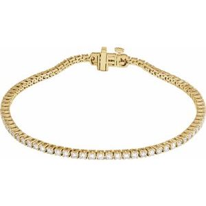 14K Yellow Gold Vermeil 2 CTW Lab-Grown Diamond Line 7" Bracelet
