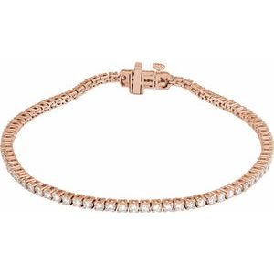 14K Rose Gold 2 CTW Lab-Grown Diamond Line 7" Bracelet