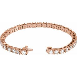 14K Rose Gold 8 CTW Lab-Grown Diamond Line 7 1/4" Bracelet – image 2