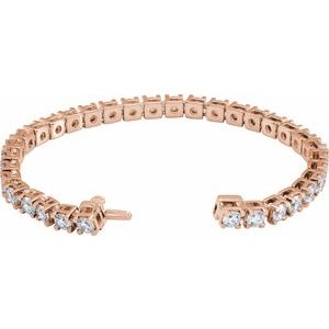 14K Rose Gold 10 CTW Lab-Grown Diamond Line 7 1/4" Bracelet – image 2