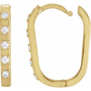 14K Yellow Gold 1/8 CTW Natural Diamond 17.25 mm Hoop Earrings – image 3