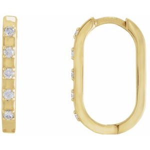 14K Yellow Gold 1/8 CTW Natural Diamond 17.25 mm Hoop Earrings