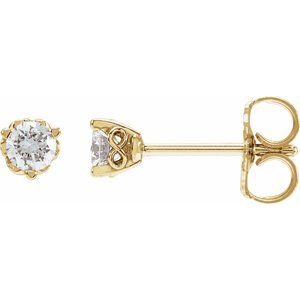 14K Yellow Gold 1/5 CTW Natural Diamond Infinity-Inspired Earrings