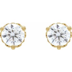 14K Yellow Gold 1/3 CTW Lab-Grown Diamond Vintage-Inspired Earrings