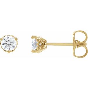 14K Yellow Gold 1/3 CTW Lab-Grown Diamond Vintage-Inspired Earrings