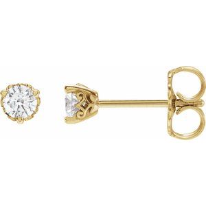 14K Yellow Gold 1/5 CTW Lab-Grown Diamond Vintage-Inspired Earrings